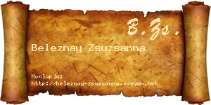 Beleznay Zsuzsanna névjegykártya
