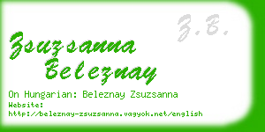 zsuzsanna beleznay business card